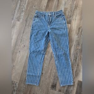 American Eagle Outfitters High Rise Blue Striped Jeans